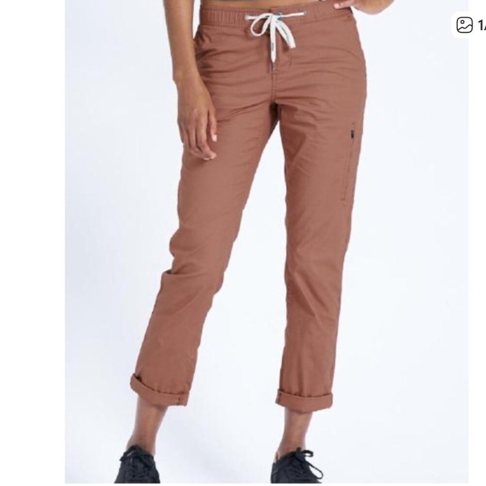 Vuori Ripstop Pant Womens Small Russet Brown Hiking Travel VW401 Slim Straight